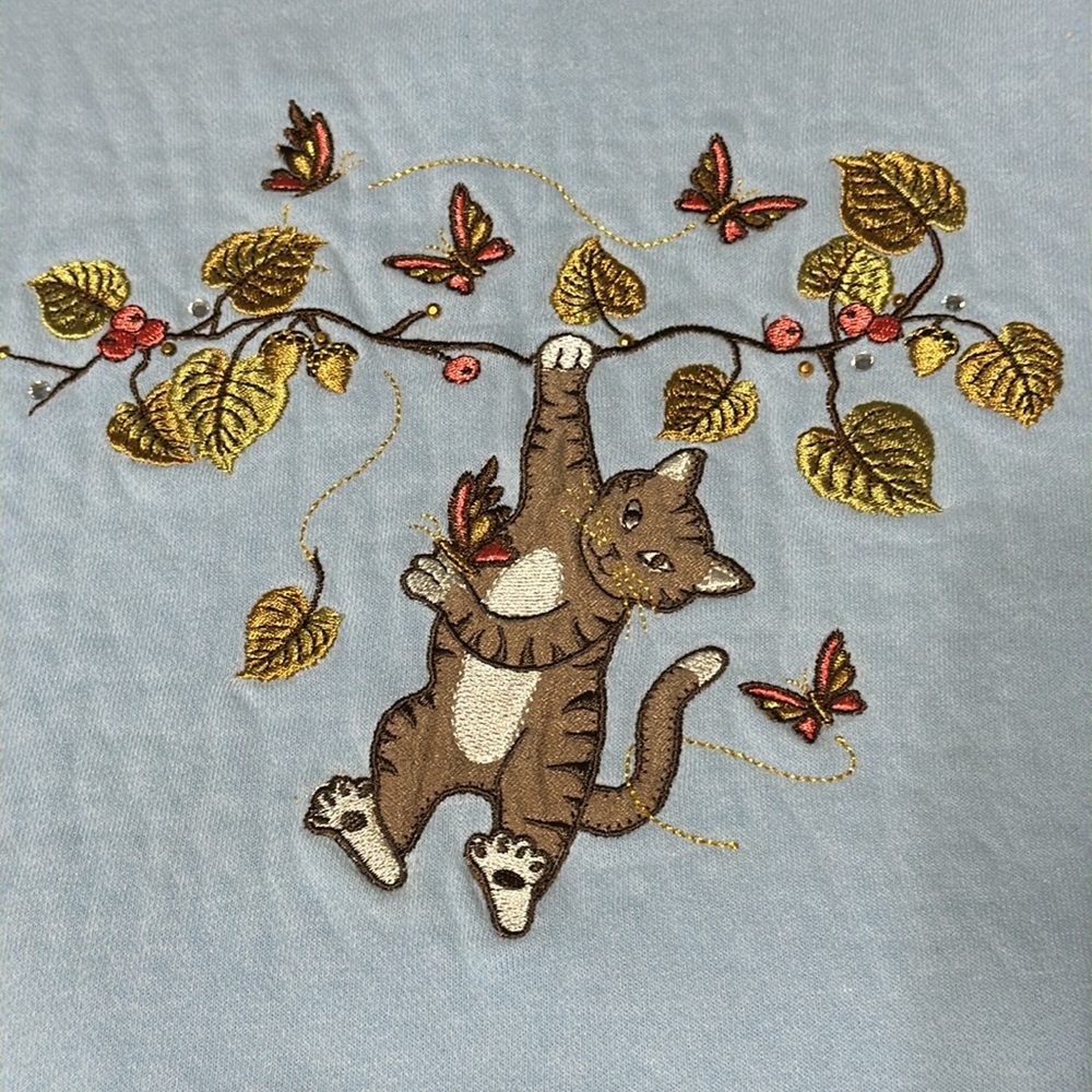 Vintage Basic Editions Cat Crewneck Sweatshirt - image 4